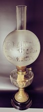 Ancienne Lampe À Pétrole Gladiator Paris Avec Globe 57 Cm Art Nouveau 1900
