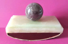 Ancien Tampon buvard en marbre et bois à bascule Bon État ,Sauf Le Buvard LG15cm