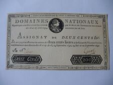 RARE  ASSIGNAT 200 L IVRES