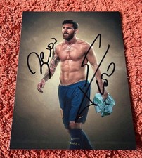 Photo Cartonne Dedicace Autograph Football France Lionel Messi Foot