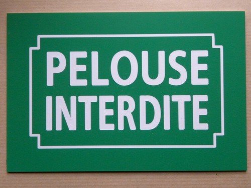 Plaque panneau pelouse - plaque,, "pelouse