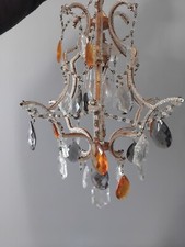 MURANO LUSTRE A PAMPILLES GOUTTE D'EAU    drops chandelier opalin