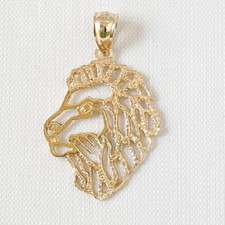 Pendentif Tête De Lion En Or
