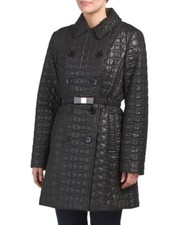 Kate Spade New York Matelassé Bow-Belt Manteau Parka (TAILLE S/P)