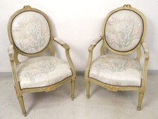 Paire fauteuils Louis XVI à