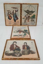 4 tableau peinture soie asie