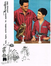PUBLICITE ADVERTISING 014   1964    NOVELTEX  pyjamas homme & garçon