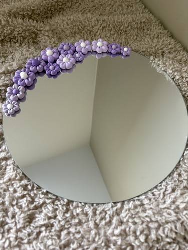 Miroir rond 30cm décoré - miroir,