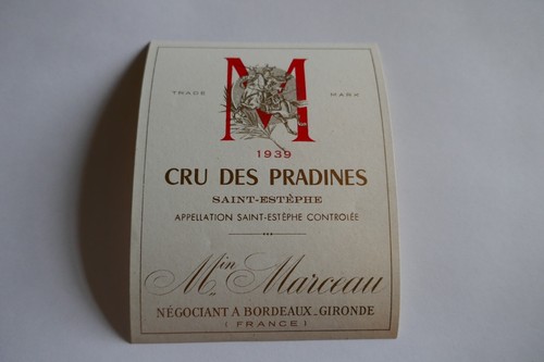 étiquette ancienne 1939 vin - 1939,