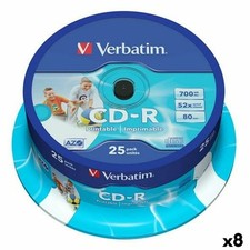 CD-R Verbatim 25 Pièces 700 MB 50 MB/s [8 Unités]