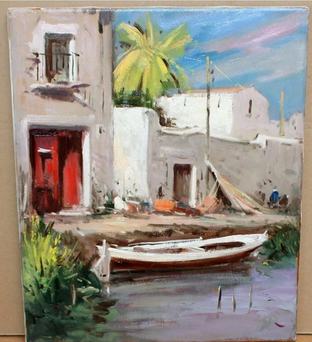 Tableau ancien huile paysage - ancien,