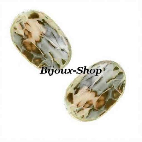 Perles oval bombé - oval, bois