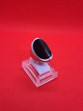 Belle et imposante bague Argent massif et pierre noire à définir taille 53/54