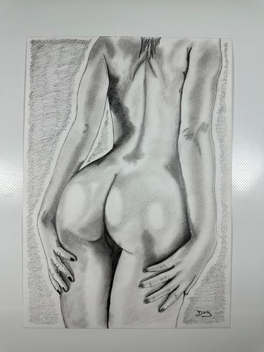 Dessin original crayon nu - crayon,