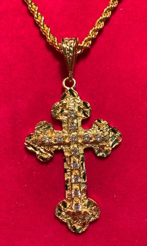 14kt plaqué croix - ",