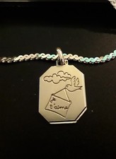 Collier argent titré "925" - Médaille Amour - Pendentif argent