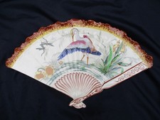 PLAT XIX.Faience LUNEVILLE K &G.Décor Art Nouveau Japonisant.Forme éventail.1890