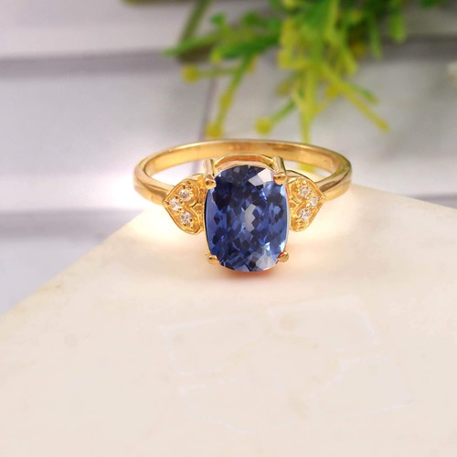 Bague saphir bleu ovale 9x7mm - bague,
