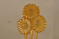 PEIGNE A CHIGNON ANCIEN ART NOUVEAU ANTIQUE HORN COMB