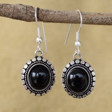 925 Argent Sterling Ovale Onyx