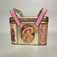 BOITE PANIER COCA COLA VINTAGE EN METAL / OBJET DE COLLECTION / PUBLICITAIRE 