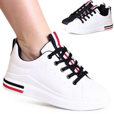 Chaussures Femme de Sport Baskets Plateforme Basses Skater Confort