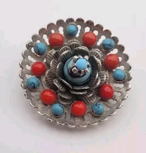 Ancien bijou broche fleur - bijou,