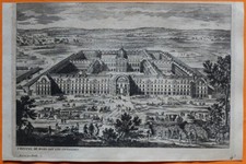 VAN DER AA Gravure originale c1725 HÔTEL DES INVALIDES Paris Mars Perelle