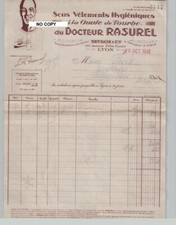 26/10/1933 DOCTEUR RASUREL Sous-vêtements hygiéniques à la ouate de tourbe  Lyon