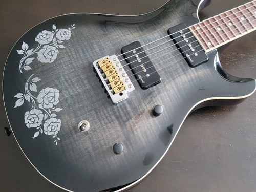 Guitar body floral design - floral,