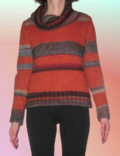 Pull hiver coloré orange