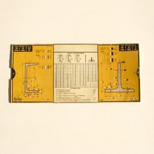 Ancienne Règle à Calcul -OMARO-P.11-POUTRELLES-FERS PROFILES-RIVETS-TRUSQUINAGE