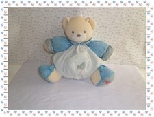 ④ - Doudou Boule Ours Bleu Blanc Beige Oiseaux Liberty Fleurs  Kaloo