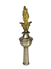 PORTE CROIX DE PROCESSION ANCIEN en laiton et bronze XIXème