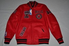 Pro Standard NBA Chicago Bulls Crest Emblème HOMME Rib Laine Varsity Veste Rouge