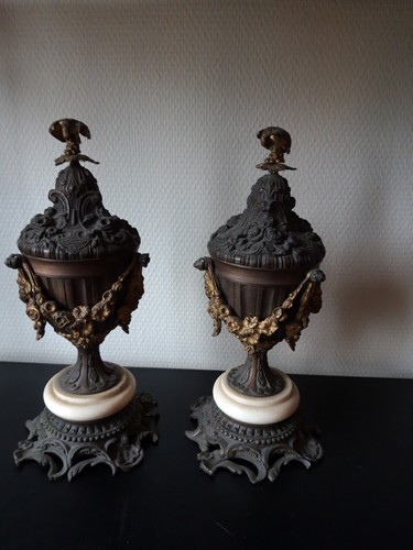 Paire cassolettes époque - cassolettes, d'époque