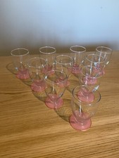 10 verres a vin Pied Rose