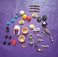 PLAYMOBIL LOT accessoires divers figurine jeu jouet cow boy indiens À Voir 