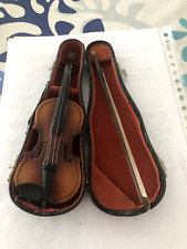 MINI VIOLON, RÉPLIQUE D'UN GRAND, EN BOIS MARRRON, DÉCORATIF DANS SON ÉTUI NOIR