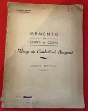 Livre Memento du Corps à Corps à usage du Combattant Aéroporté Cours école 1956