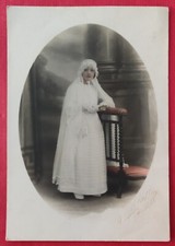 Photographie Portrait Jeune FILLE en COMMUNION Studio J MORETTA MONACO 1932