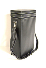 Porte bouteilles de vin / Mallette en cuir pour 2 bouteilles. Année 1995.