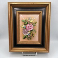 Cadre émaux sur cuivre de Limoges décor bouquet floral signé A. Grafeuil XXème
