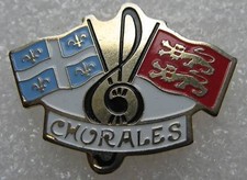 Pin's Les Chorales avec clé de sol et drapeau Normand #63