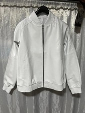 Veste de motard en cuir blanc