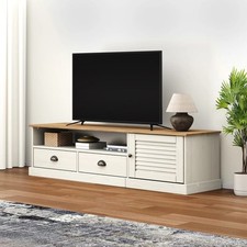 Meuble TV Armoire de Télévision Salon Intérieur Blanc Bois Massif de Pin vidaXL