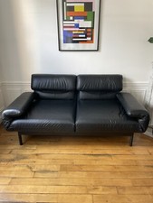 Rolf Benz Plura canapé designer cuir noir 2 places occasion - Très bon état