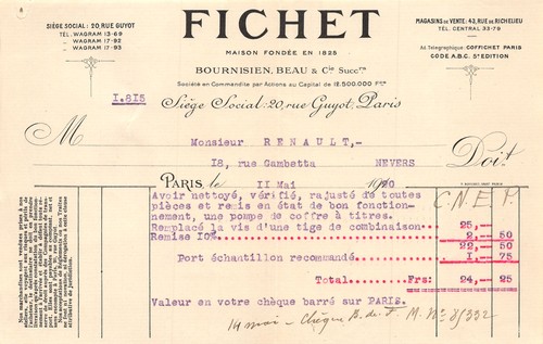 1920 fichet paris - a,