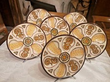 HENRIOT QUIMPER FRENCH FAIENCE LOT OF 6 OYSTER PLATE COLLECTION