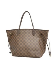 Preloved louis vuitton Neverfull MM Damier Ebene Tote Women Brown Tote Bags One